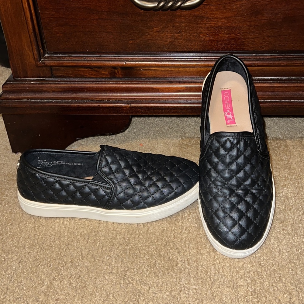 size 5 leather slide on shoes